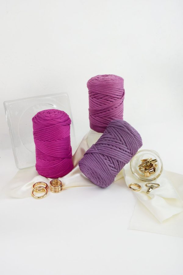 COTTON - VISCOSE ROLL 4 MM - RASPBERRY COLOR | LIMITED EDITION Online Hot Sale - Image 3