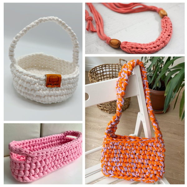 Recycled T-Shirt Fabric Yarn - Orange Color Sale - Image 3