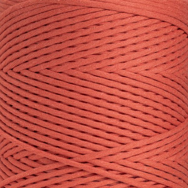 SOFT COTTON CORD ZERO WASTE 4 MM - 1 SINGLE STRAND - TERRACOTTA COLOR For Discount - Image 3