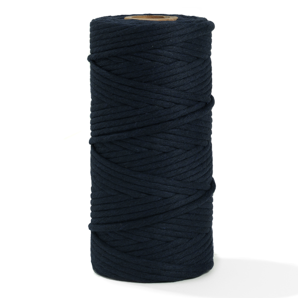 Soft Cotton Cord Zero Waste 4mm Single Strand - Dark Denim Color Online - Image 3