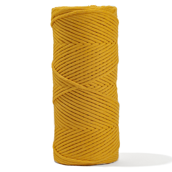 SOFT COTTON CORD ZERO WASTE 4 MM - 1 SINGLE STRAND - OCHER COLOR Sale - Image 2