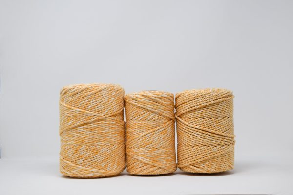 DUAL SOFT COTTON CORD ZERO WASTE 4 MM - 1 SINGLE STRAND - GRAPEFRUIT + NATURAL COLOR Supply - Image 5
