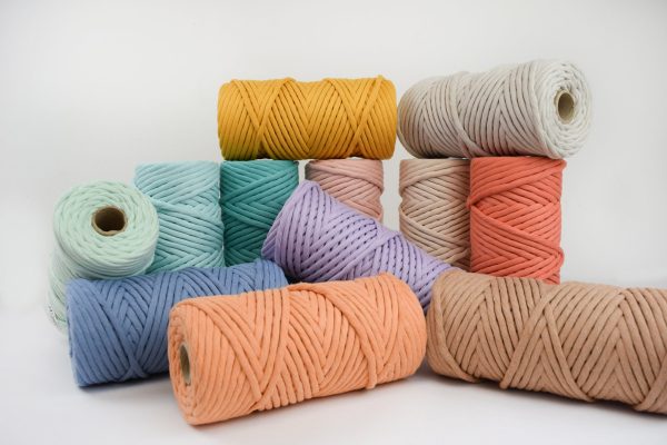 JUMBO SOFT COTTON CORD ZERO WASTE 8 MM - 1 SINGLE STRAND - POWDER BLUE COLOR Online - Image 3