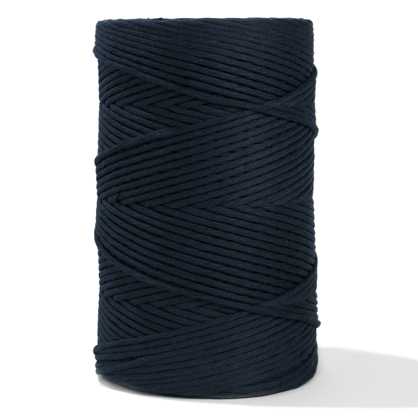 Soft Cotton Cord Zero Waste 4mm Single Strand - Dark Denim Color Online