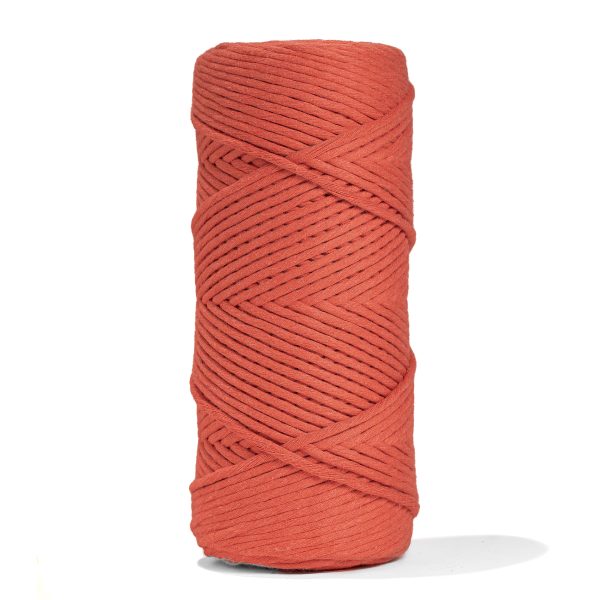 SOFT COTTON CORD ZERO WASTE 4 MM - 1 SINGLE STRAND - TERRACOTTA COLOR For Discount - Image 2