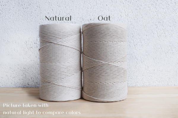 SOFT COTTON CORD ZERO WASTE 4 MM - 1 SINGLE STRAND - OAT COLOR Online now - Image 5