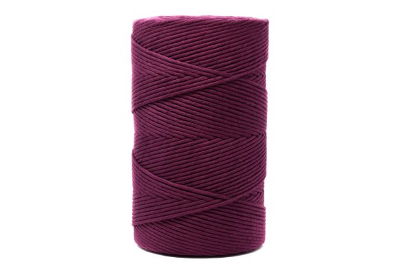 SOFT COTTON CORD ZERO WASTE 4 MM - 1 SINGLE STRAND - ELDERBERRY COLOR For Sale
