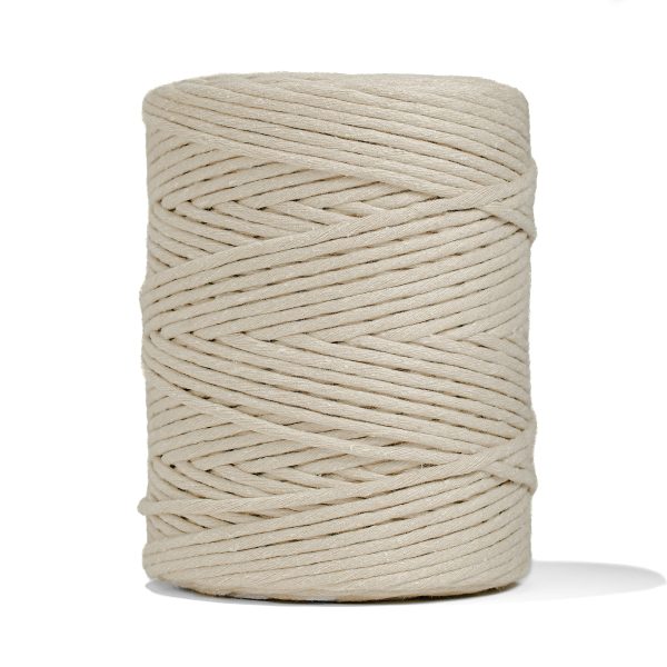 SOFT COTTON CORD ZERO WASTE 4 MM - 1 SINGLE STRAND - OAT COLOR Online now - Image 2