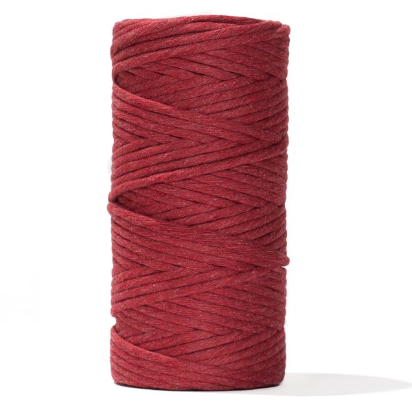 SOFT COTTON CORD ZERO WASTE 4 MM - 1 SINGLE STRAND - BERRY RED COLOR Online - Image 4
