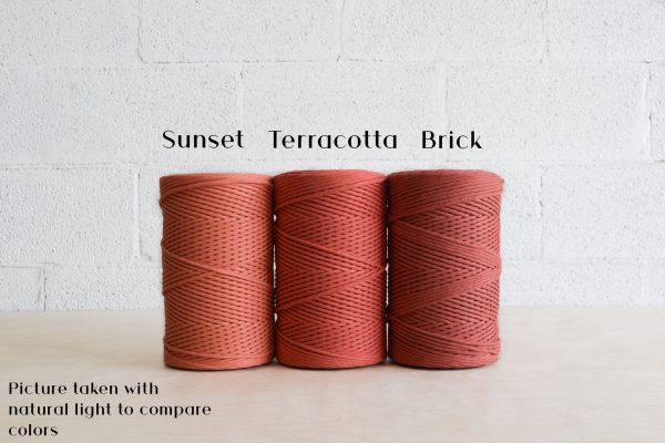 SOFT COTTON CORD ZERO WASTE 4 MM - 1 SINGLE STRAND - TERRACOTTA COLOR For Discount - Image 5