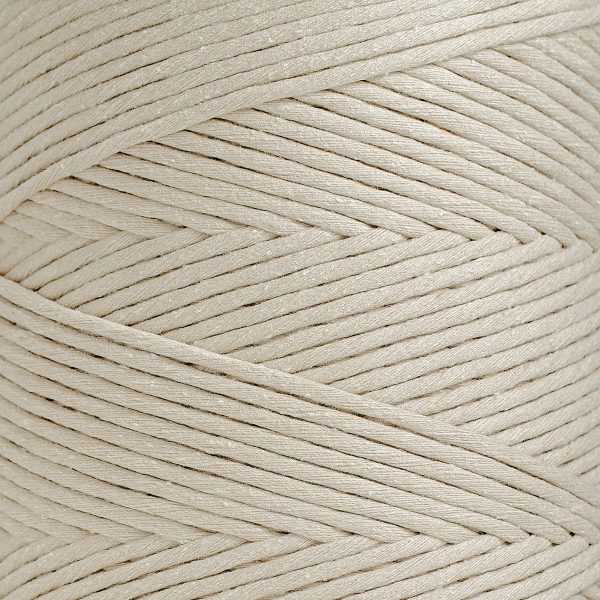 SOFT COTTON CORD ZERO WASTE 4 MM - 1 SINGLE STRAND - OAT COLOR Online now - Image 4