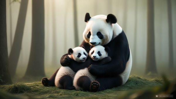 Beautiful panda holding her babies For Cheap - Image 5