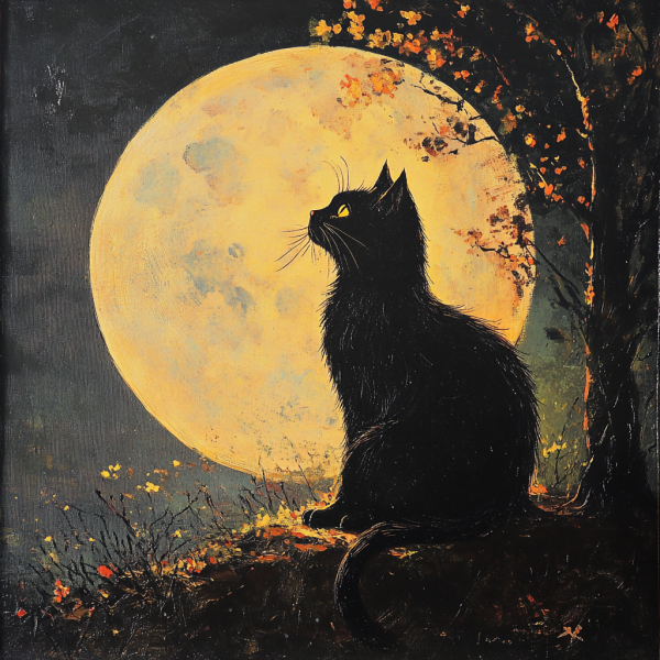 Black cat full moon Online