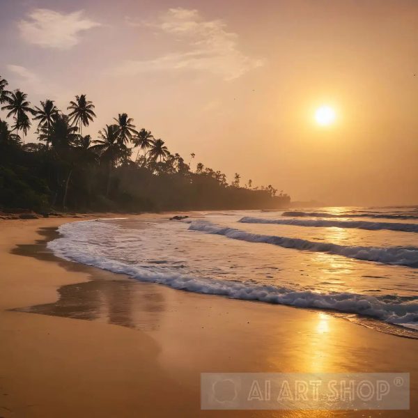 Morning sunrise on the beach Sri Lanka Online now